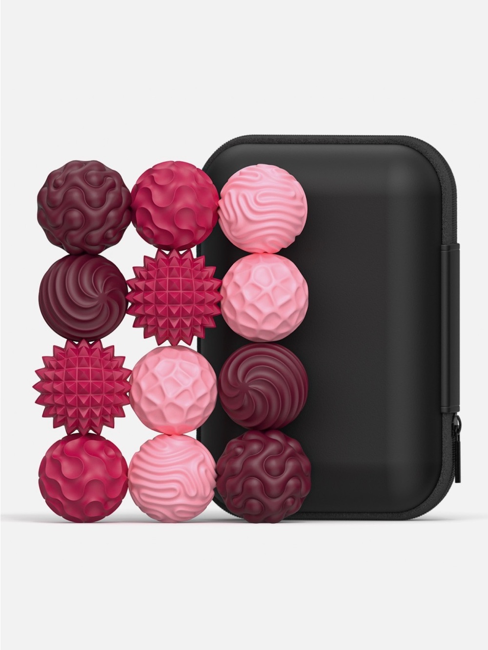 Therapeutic Massage Ball Set in Pink & Berry with Travel Case